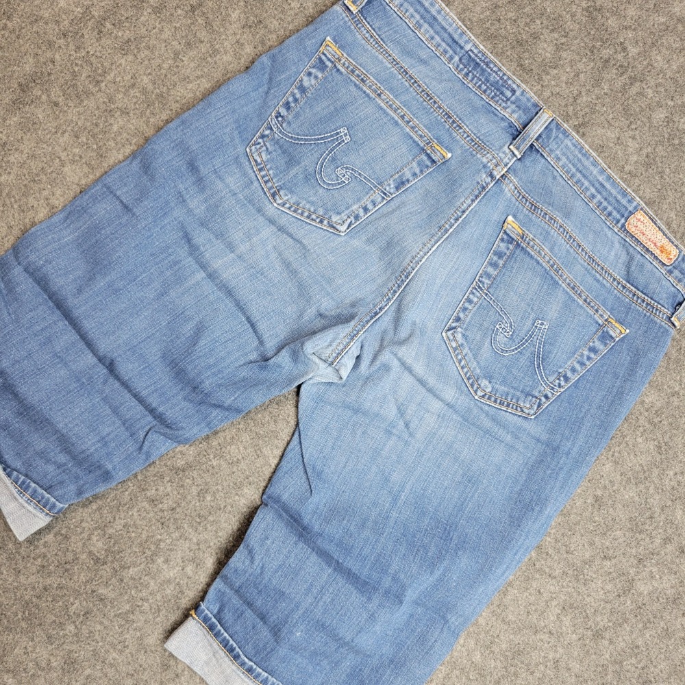 Adriano Goldschmied Jeans Womens 28R Blue Denim Cuffed Hem The Malibu Cropped